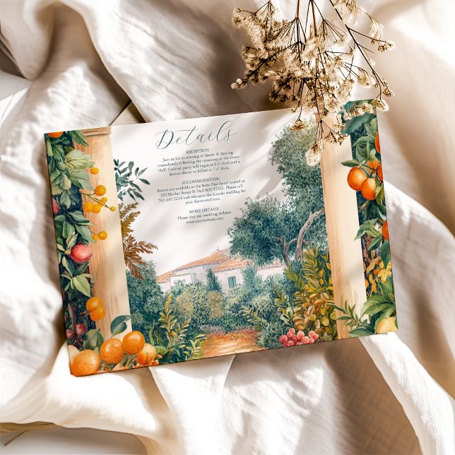 Tarjeta De Recepción Moda Lemon Boda de verano mediterráneo (Subido por el creador)