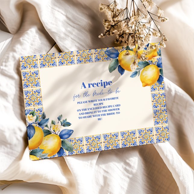 Tarjeta De Recepción Moda Lemon Mediterráneo verano ducha de novias (Subido por el creador)