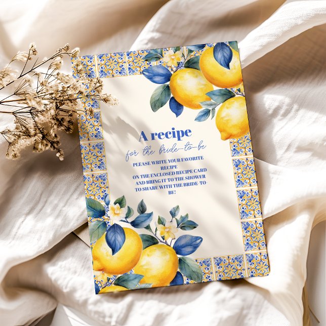 Tarjeta De Recepción Moda Lemon Mediterráneo verano ducha de novias (Subido por el creador)