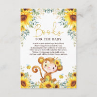Moda Libros de Baby Shower de monos girasoles para