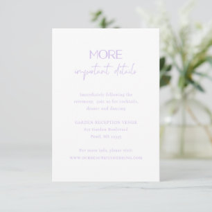 Tarjeta De Recepción Moda Lilac Boda moderno