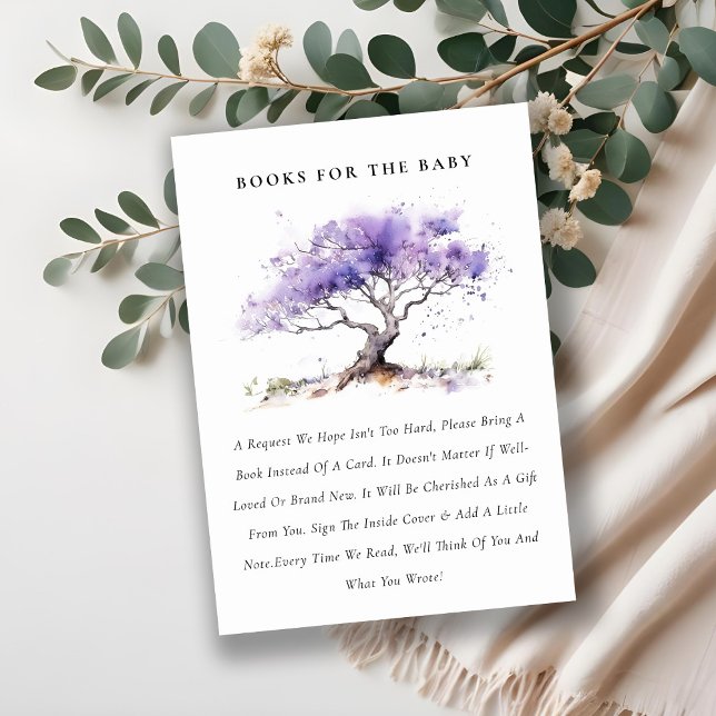 Tarjeta De Recepción Moda Lilac Jacaranda Libros De Árbol Para Baby Sho (Subido por el creador)