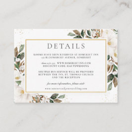 Tarjeta De Recepción Moda Magnolia Floral Greeneration Boda Detalles