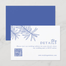 Tarjeta De Recepción Moda Moderna Algo Azul Boda Sitio Web/Detalles