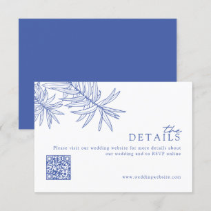 Tarjeta De Recepción Moda Moderna Algo Azul Boda Sitio Web/Detalles