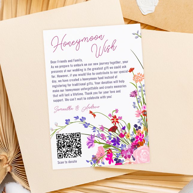 Tarjeta De Recepción Moda moderna flores silvestres deseando un buen bo (Subido por el creador)