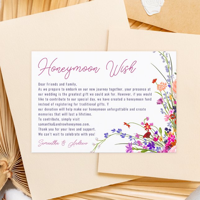 Tarjeta De Recepción Moda moderna flores silvestres deseando un buen bo (Subido por el creador)