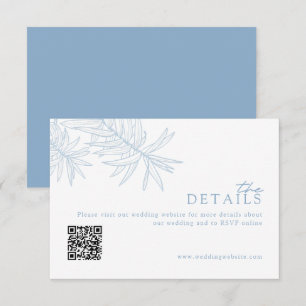 Tarjeta De Recepción Moda Moderno Boda azul turbulento sitio web/detall