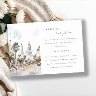 Tarjeta De Recepción Moda Orlando Florida Skyline Wedding Reception