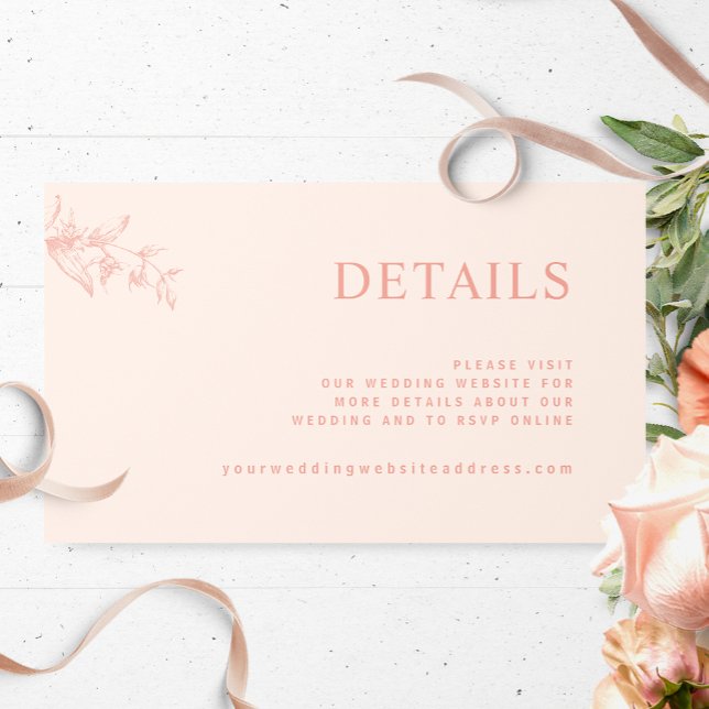 Tarjeta De Recepción Moda Página web de Boda de Peach / Detalles (Subido por el creador)
