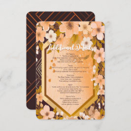 Tarjeta De Recepción Moda Peach Floral Champagne Bridal Shower Fiesta