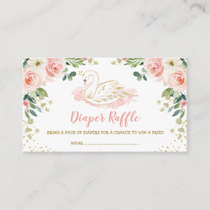 Tarjeta De Recepción Moda Princesa de Cisne Rubor Dorado Diaper Floral 
