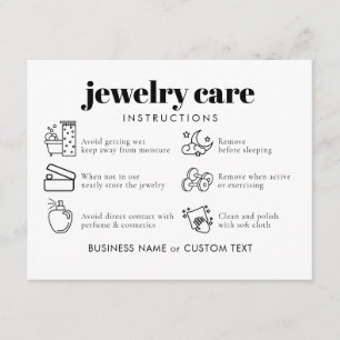 Tarjeta De Recepción Moda Profesional Cuidado de la joyería Gracias Neg