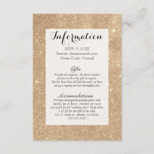 Tarjeta De Recepción Moda Purpurina dorada glamorosas espárragos