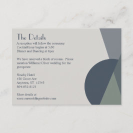 Tarjeta De Recepción Moda Resumen de la Marina Geométrica Dusty Blue