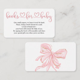 Tarjeta De Recepción Moda Rosa Bow niño Baby Shower Books para bebé