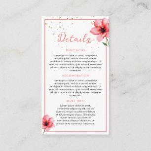 Tarjeta De Recepción Moda Rubor Boda de marco de confeti floral rosa