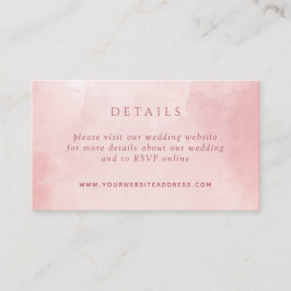 Tarjeta De Recepción Moda Rubor Página web de detalles del Boda de colo