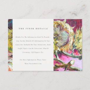 Tarjeta De Recepción Moda Rústica Boda de girasol rosa
