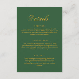 Tarjeta De Recepción Moda Sage Green y Gold Elegant Wedding