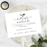 Tarjeta De Recepción Moda simple verde Eucalyptus Wedding RSVP<br><div class="desc">Una simple tarjeta rsvp de bodas de moda verde. Fácil de personalizar con tus detalles. PERSONALIZACIÓN: Si necesita personalización del diseño,  póngase en contacto conmigo por chat; si necesita información sobre su pedido,  opciones de envío,  etc.,  póngase en contacto directamente con el soporte técnico de Zazzle</div>