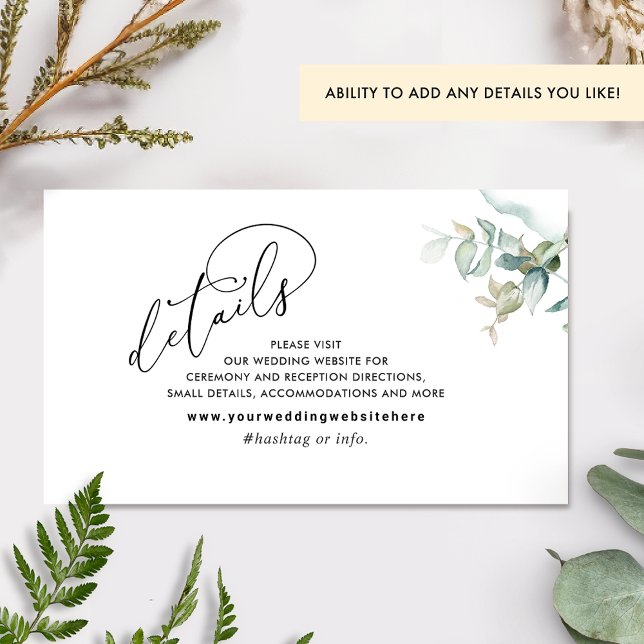 Tarjeta De Recepción Moda Sitio Web Boda de Verdor / Detalles (Subido por el creador)