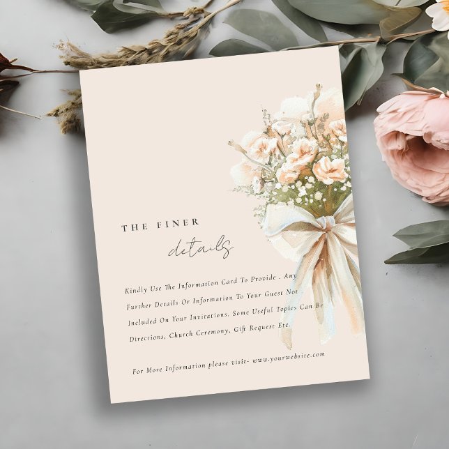 Tarjeta De Recepción Moda Soft Rubor Floral Bouquet Boda Detalles (Subido por el creador)