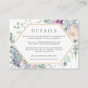 Tarjeta De Recepción Moda Suculentas Floral Greeneration Boda Detalles