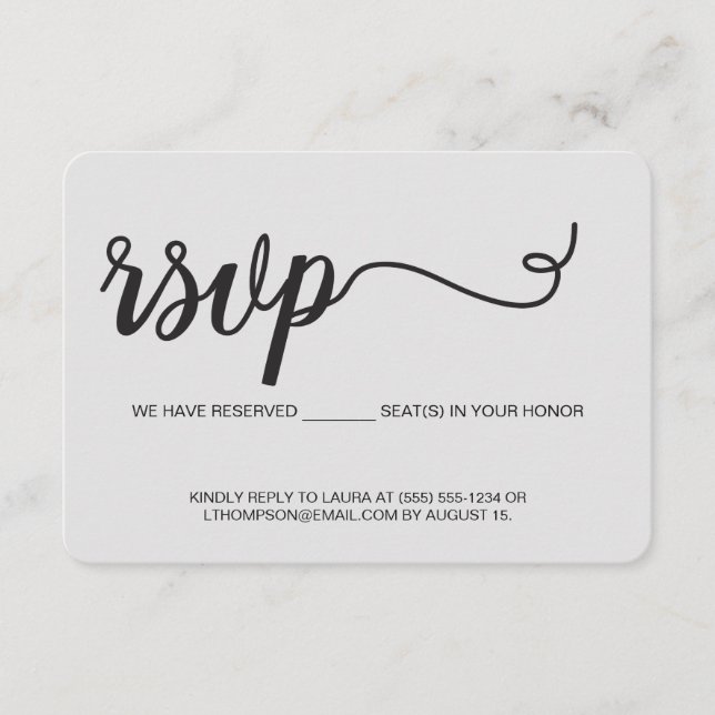 Tarjeta De Recepción Moda Tenemos asientos reservados para usted Planti (Anverso)