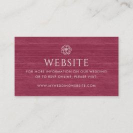 Tarjeta De Recepción Moda Vintage Floral Burgundy Wood Boda Website