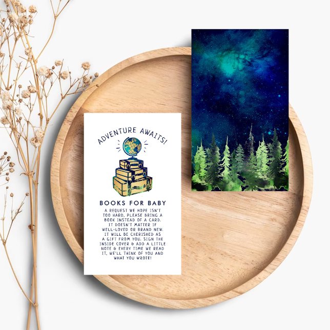 Tarjeta De Recepción Modern Adventure Travel Globe Baby Shower Book (Subido por el creador)