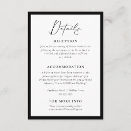 Tarjeta De Recepción Modern and Elegant Frame Details Enclosure Card