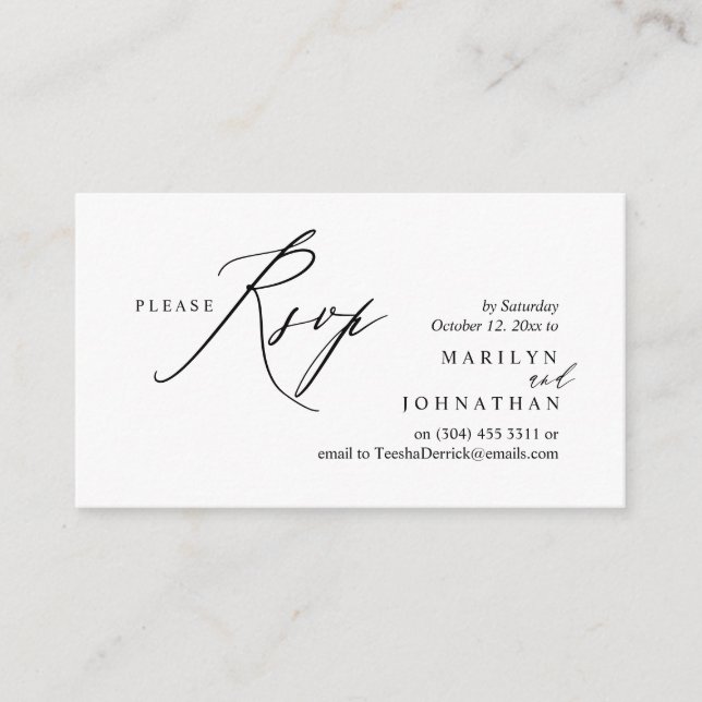 Tarjeta De Recepción Modern Boho Wedding RSVP (Anverso)