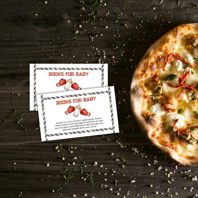 Tarjeta De Recepción Modern Boxing Little Champion Books Baby Shower  (Modern Boxing Little Champion Books Baby Shower Enclosure Card)