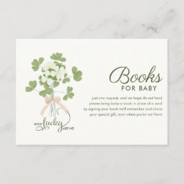 Tarjeta De Recepción Modern Chic Lucky Shamrock with Bow baby shower