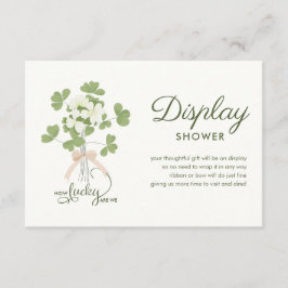 Tarjeta De Recepción Modern Chic Lucky Shamrock with Bow display shower