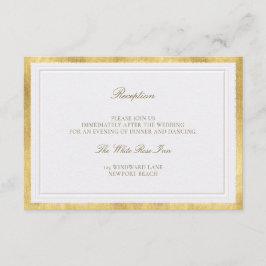 Tarjeta De Recepción Modern Classic Pearl Gold Elevated Wedding Details