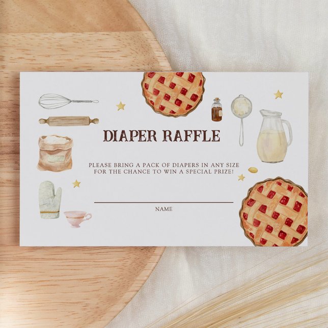 Tarjeta De Recepción Modern Cutie Pie Baby Shower Diaper Raffle (Subido por el creador)