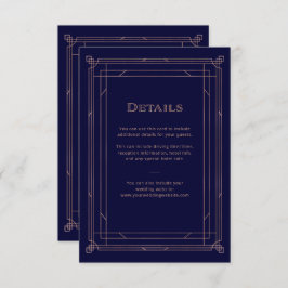 Tarjeta De Recepción Modern Deco Rosa Gold | Detalles del invitado de B