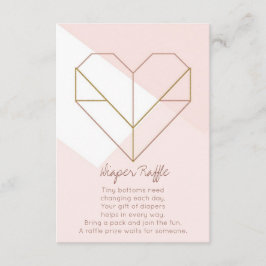 Tarjeta De Recepción Modern Diaper Raffle Card – Abstract Heart Baby