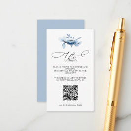 Tarjeta De Recepción Modern Dusty Floral QR Code Wedding Details