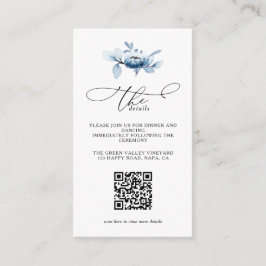 Tarjeta De Recepción Modern Dusty Floral QR Code Wedding Details