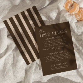 Tarjeta De Recepción Modern Earth Brown Classy Fancy Wedding Details