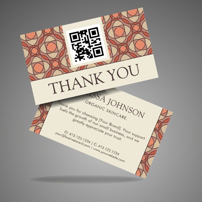 Tarjeta De Recepción Modern Earthy Mosaic Interior Designer Thank You (Subido por el creador)