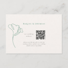 Tarjeta De Recepción Modern Emerald Wedding Website Enclosure Card