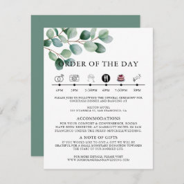 Tarjeta De Recepción Modern Eucalyptus Greenery Wedding