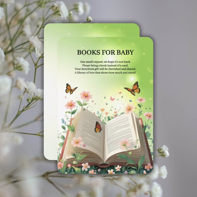 Tarjeta De Recepción Modern Garden Storybook Floral Baby Shower (Subido por el creador)