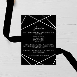 Tarjeta De Recepción Modern Geometric Black and White Wedding