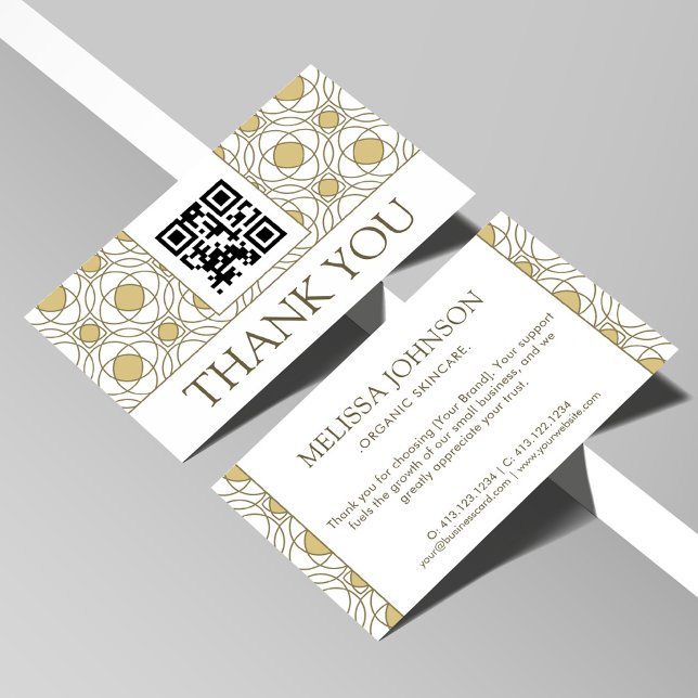 Tarjeta De Recepción Modern Gold Geometric Thank You Card (Subido por el creador)