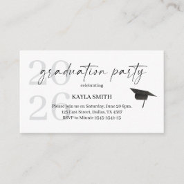 Tarjeta De Recepción Modern Graduation Party Invitation Insert